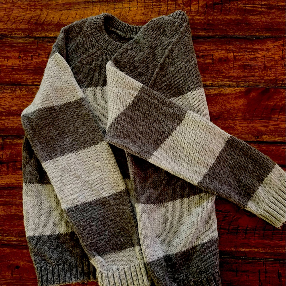 Wooden Ships Gray striped Sweater